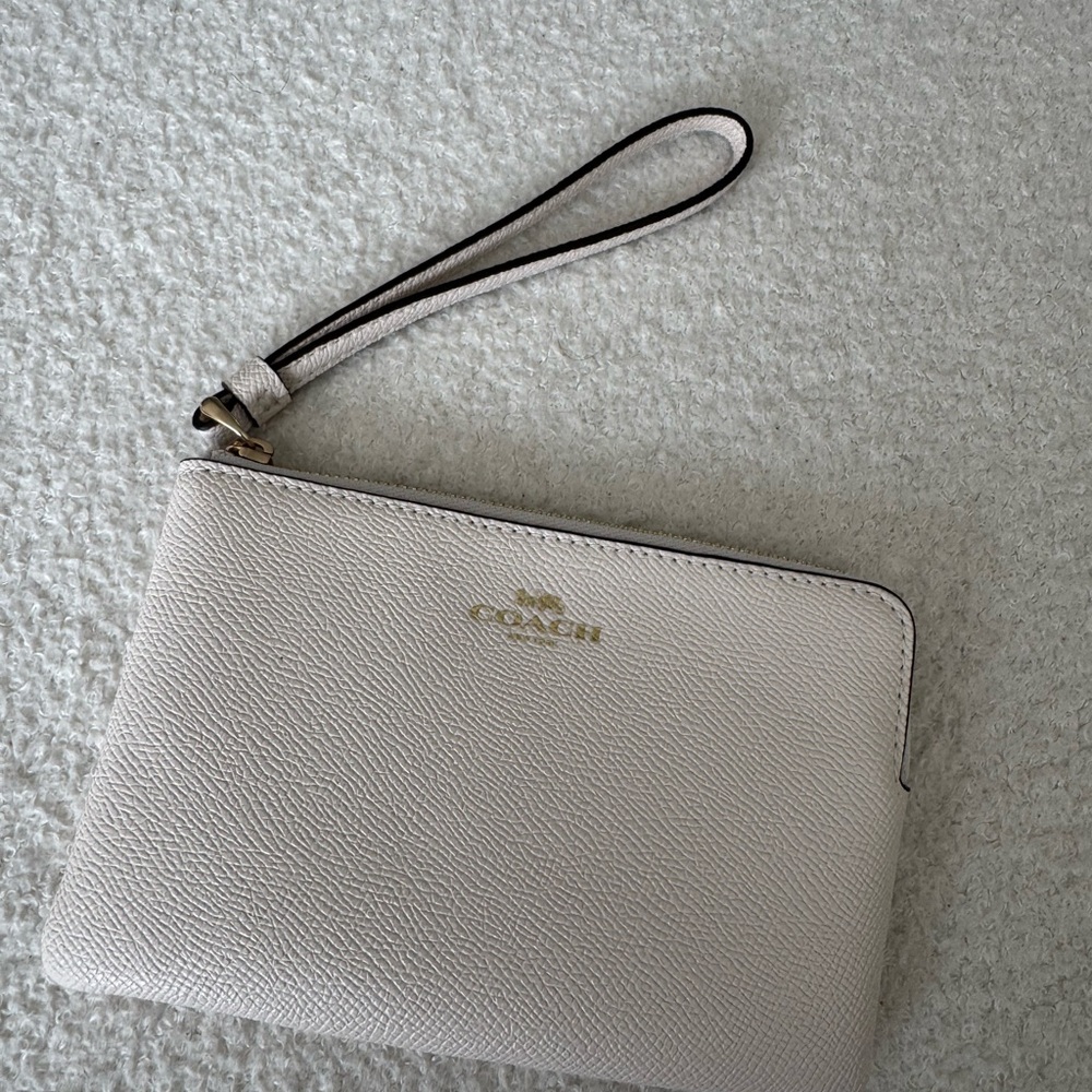 Coach Ivory Textured Wristlet